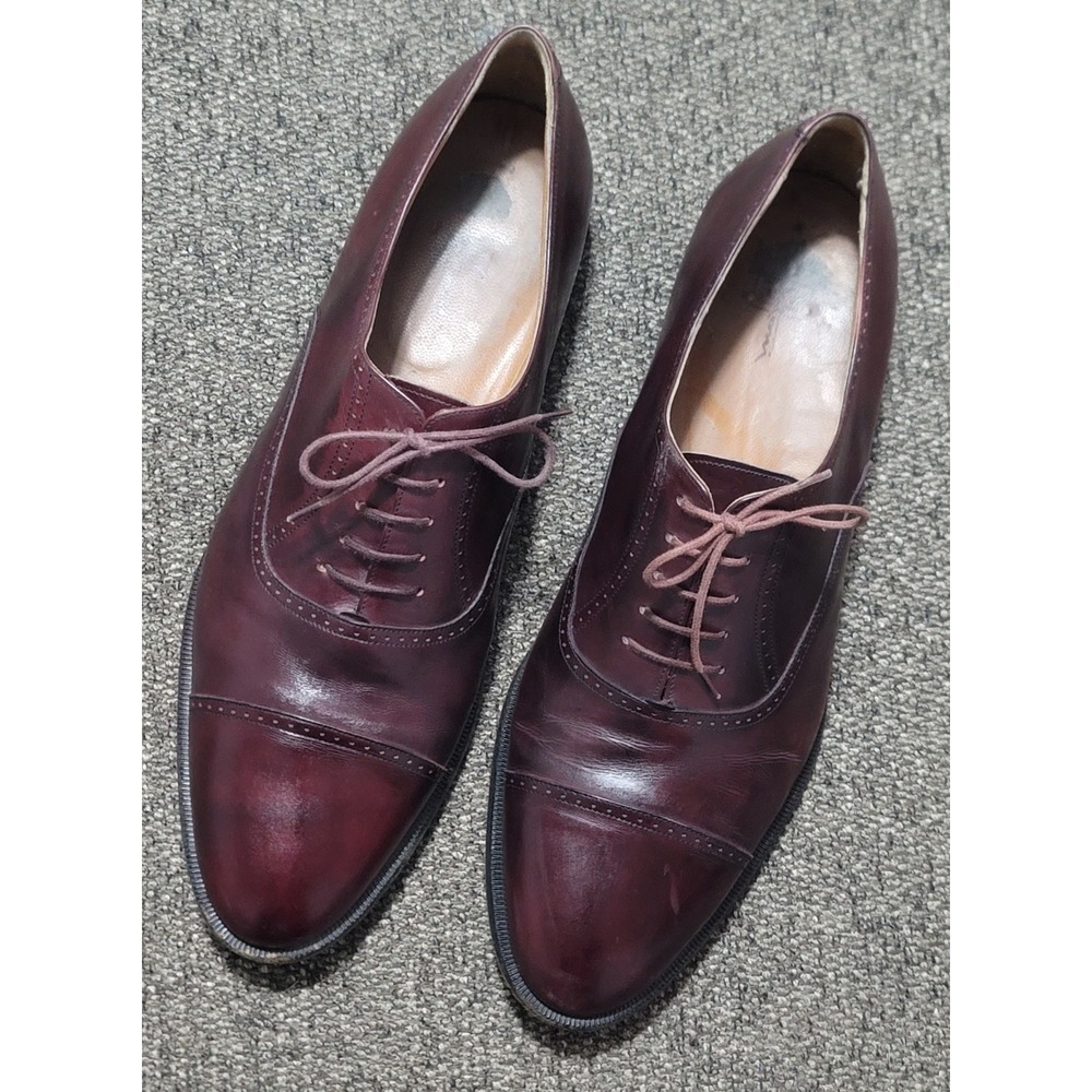 Santoni S/2 Men's Burgundy Cap Toe Vero Cuoio‎ Sole Dress Shoes 81102 Size 14 D
